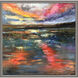Mesmerizing Marsh Blue and Multi and Orange and Red Framed Art