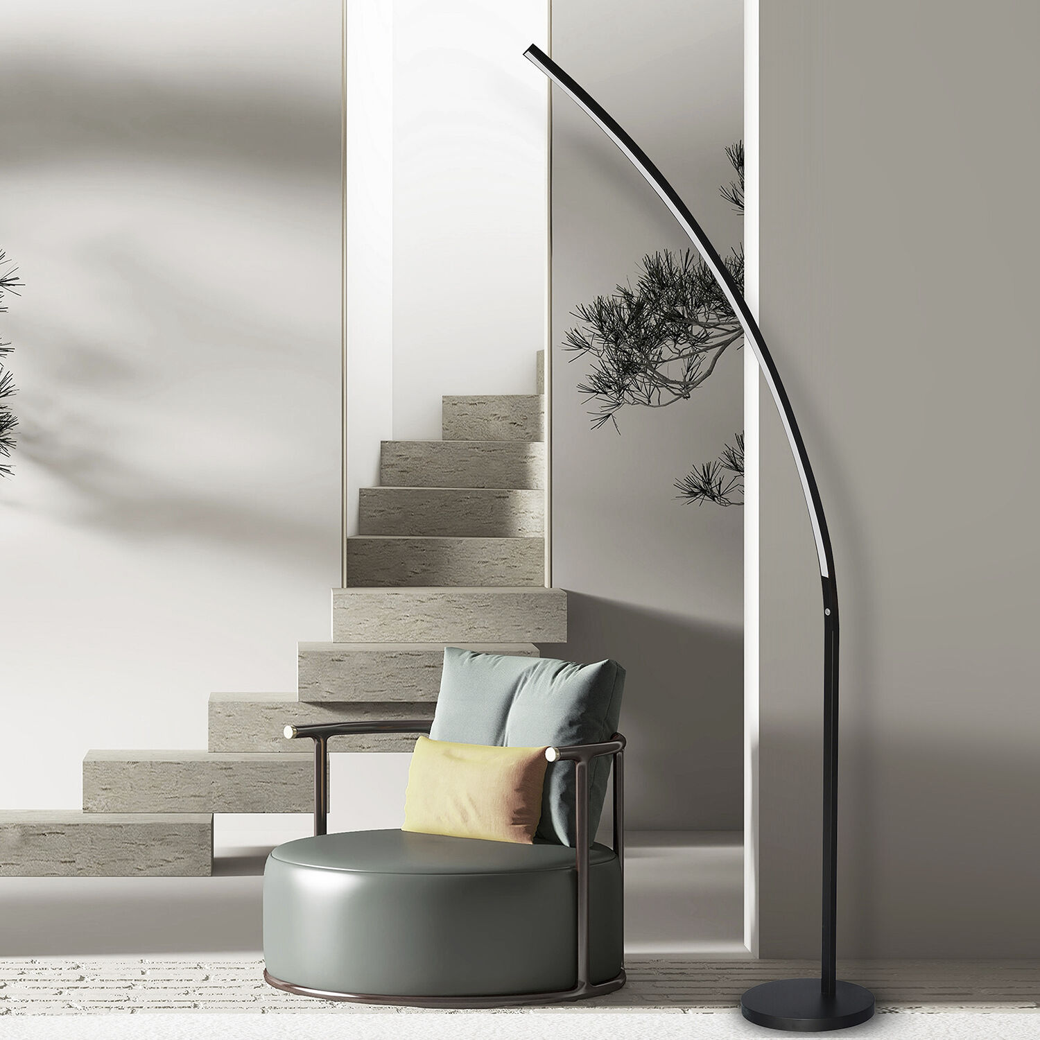 Modern 70 inch 22.00 watt Matte Black Task Floor Lamp Portable Light