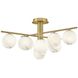 Selene 9 Light 30 inch Lacquered Brass Semi-flush Mount Ceiling Light