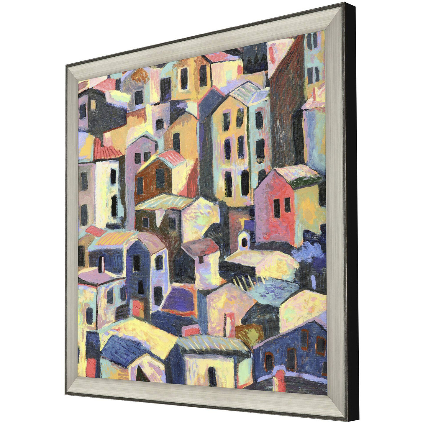 Scenic Multi and Black and Pink and Purple Framed Art