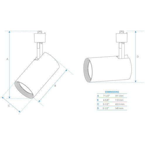 L562 120 Black Track Head Fixture Ceiling Light, H-Type