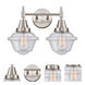 Caden 2 Light 17 inch Satin Nickel Bath Vanity Light Wall Light in Seedy Glass