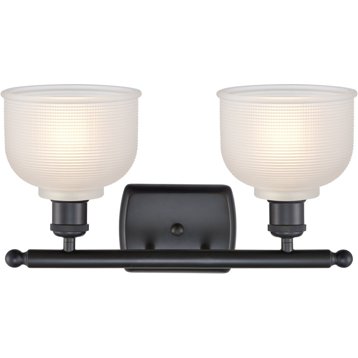 Ballston Dayton LED 16 inch Matte Black Bath Vanity Light Wall Light in White Glass, Ballston