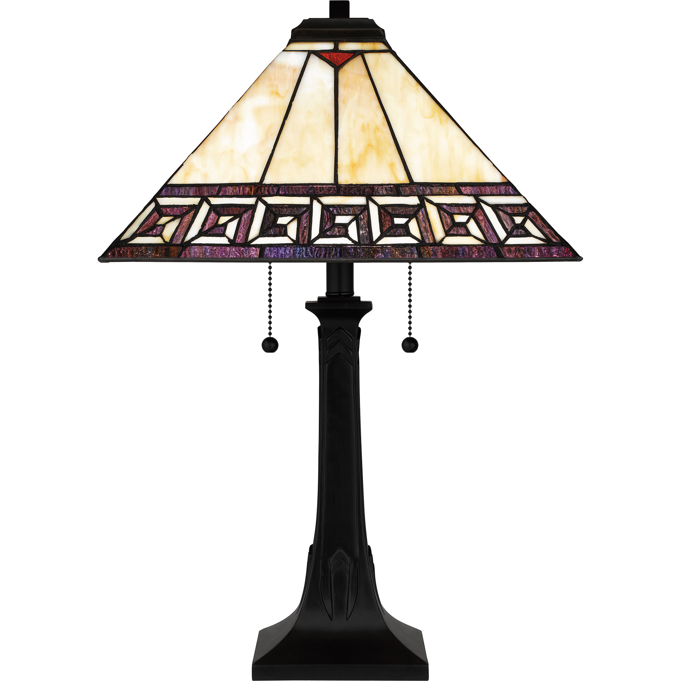 Edith 24.5 inch 75.00 watt Matte Black Table Lamp Portable Light, Tiffany