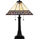 Tiffany 25 inch 75.00 watt Matte Black Table Lamp Portable Light, Tiffany