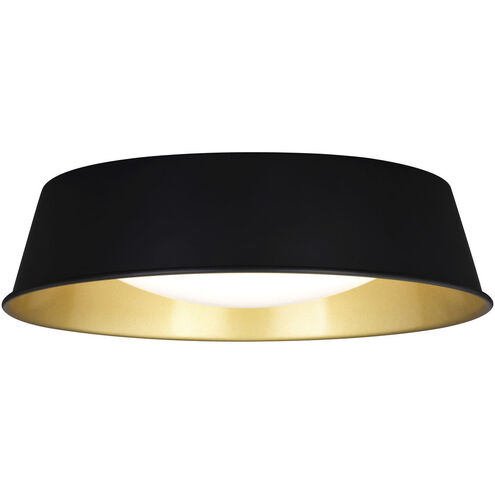 Beacon Hill LED 13 inch Matte Black and Satin Gold Flush Mount Ceiling Light