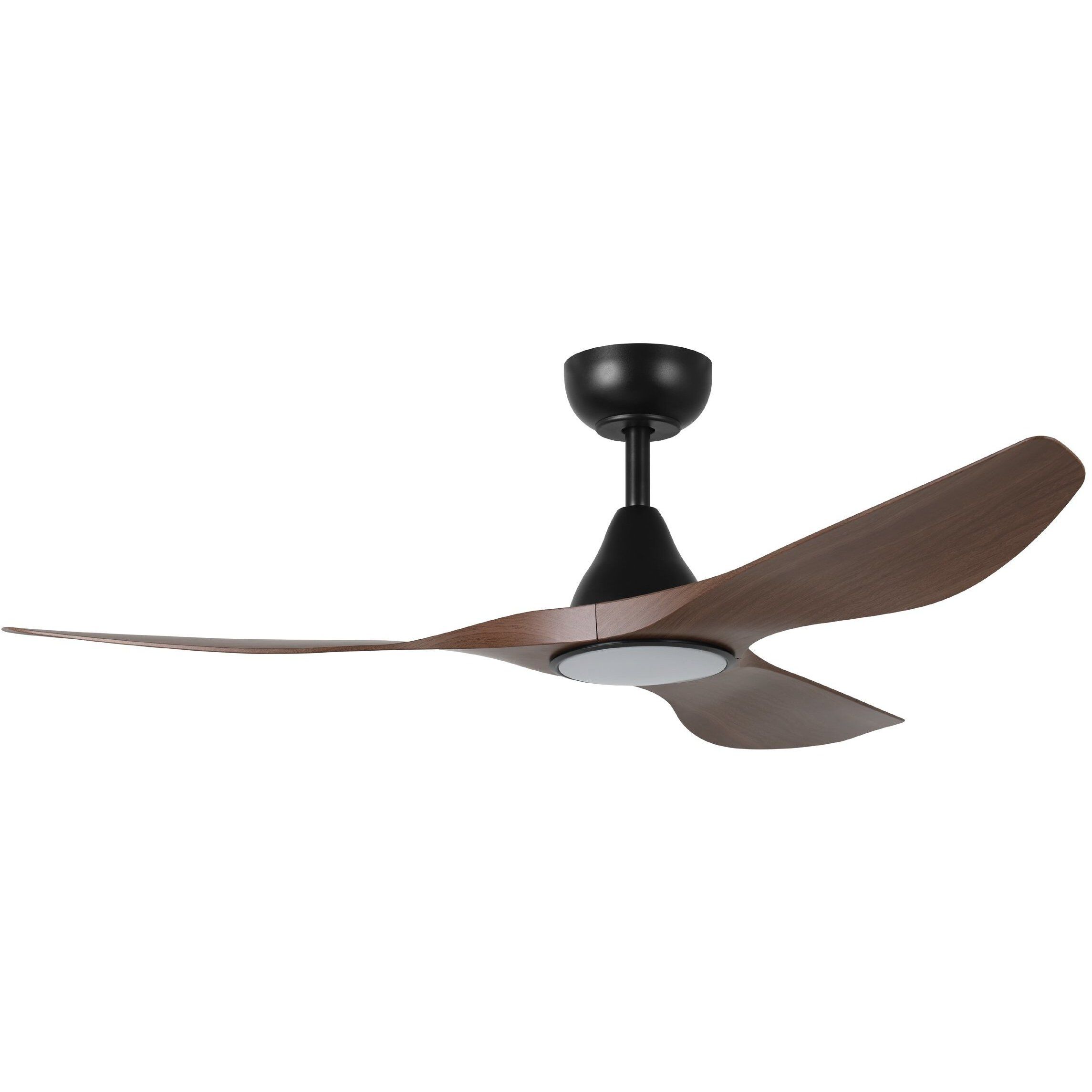 Surfline 52 inch Black with Walnut Blades Ceiling Fan