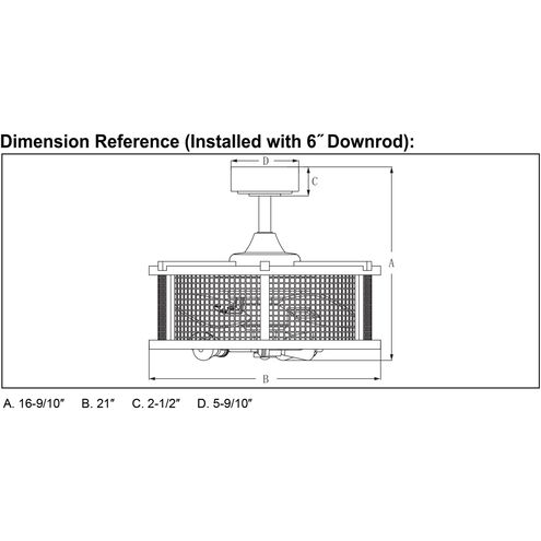 Humboldt 6.1 inch Black with Black-Dark Bronze Blades Ceiling Fan