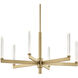 Sycara LED Champagne Bronze Chandelier Ceiling Light, 1 Tier Medium