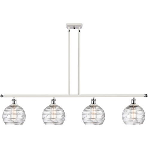 Ballston Deco Swirl LED 48 inch White and Polished Chrome Island Light Ceiling Light, Ballston