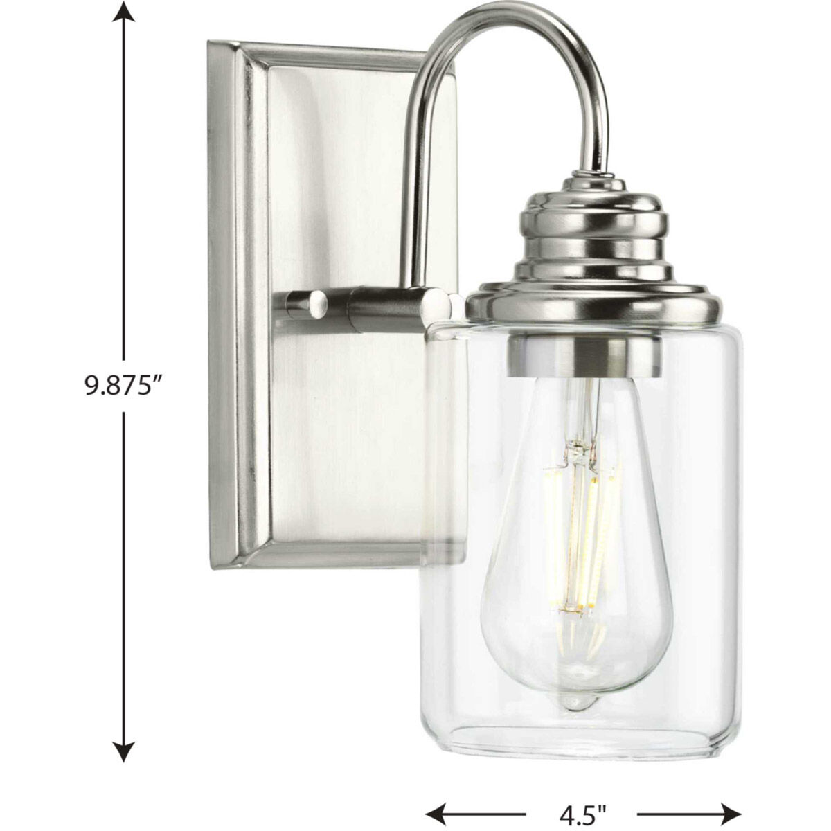 Aiken 1 Light 5 inch Brushed Nickel Bath Vanity Wall Light