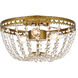 Kylie 3 Light 12 inch Brass Flush Mount Ceiling Light