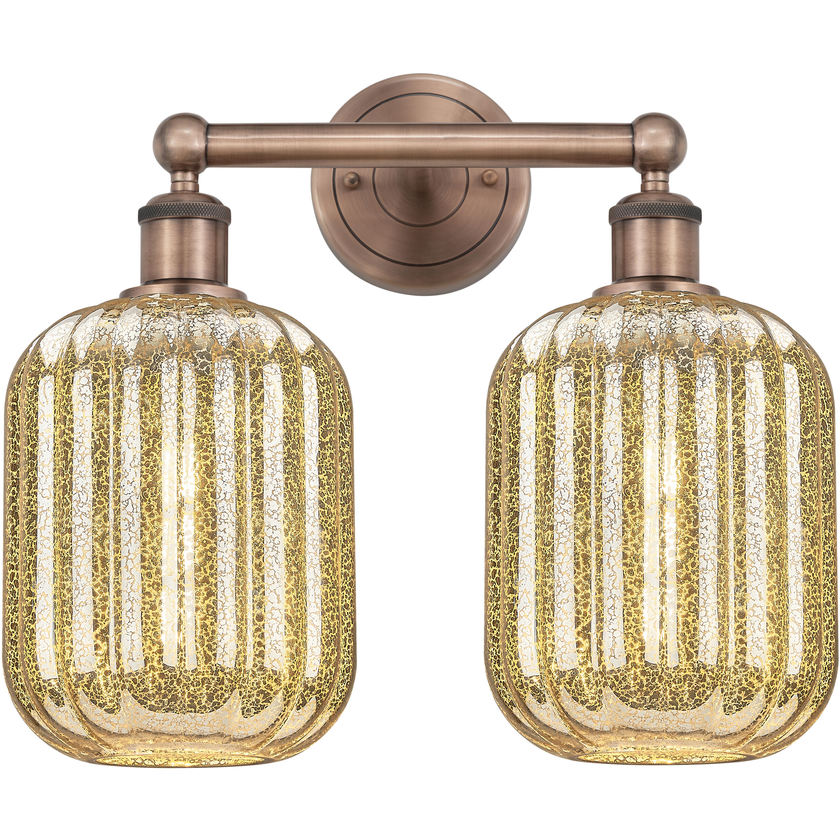 Edison Preston 2 Light 15.75 inch Antique Copper Bath Vanity Light Wall Light in Mercury