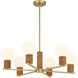 Jarrell 6 Light 30 inch Warm Brass Chandelier Ceiling Light