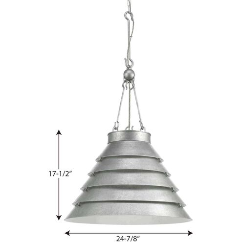 Point Dume™ Surfrider 3 Light 24.88 inch Galvanized Pendant Ceiling Light, Design Series