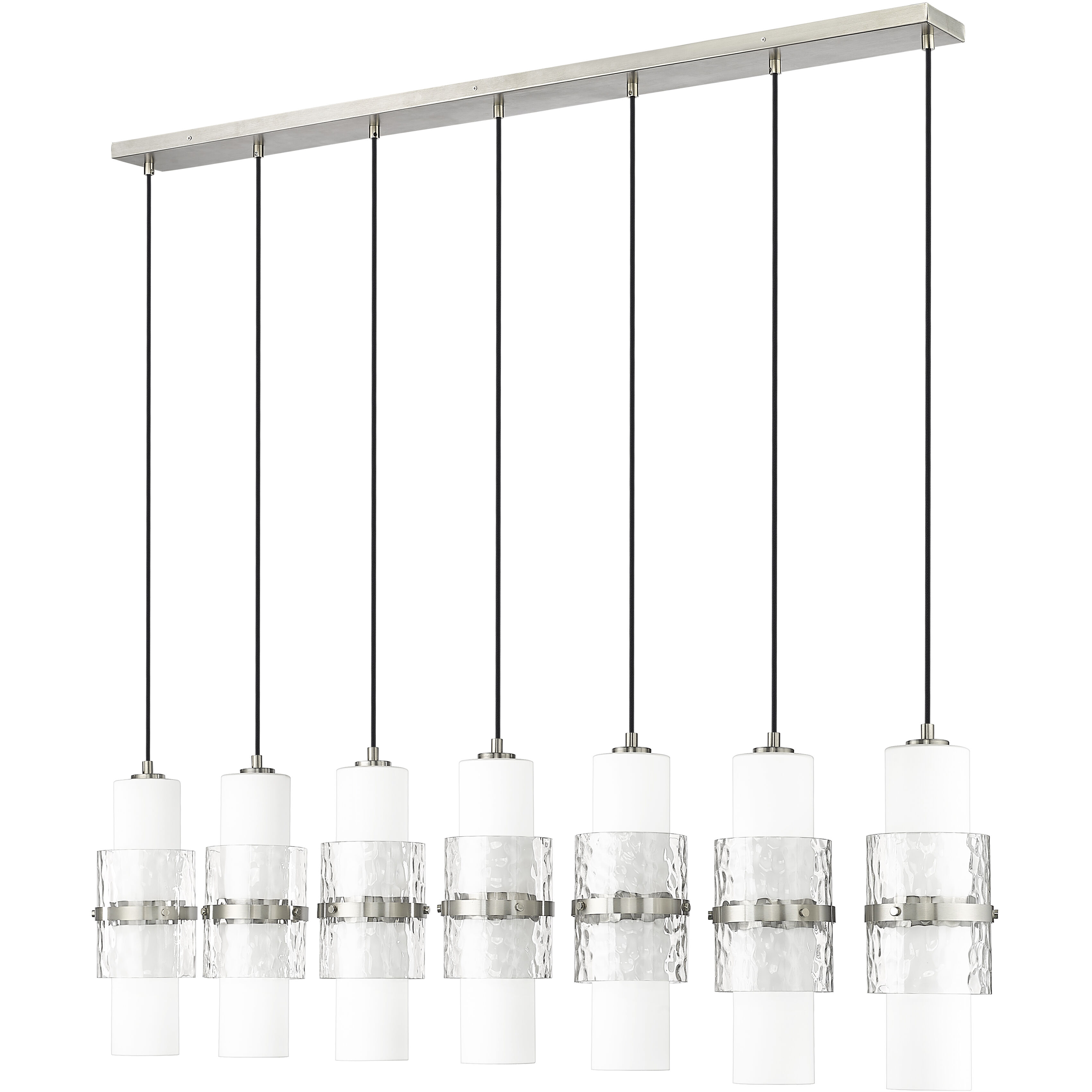 Cayden 7 Light 54 inch Brushed Nickel Linear Chandelier Ceiling Light