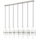 Cayden 7 Light 54 inch Brushed Nickel Linear Chandelier Ceiling Light