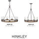 Open Air Sawyer 9 Light 30 inch Sequoia with Iron Rust Outdoor Hanging in Non-LED