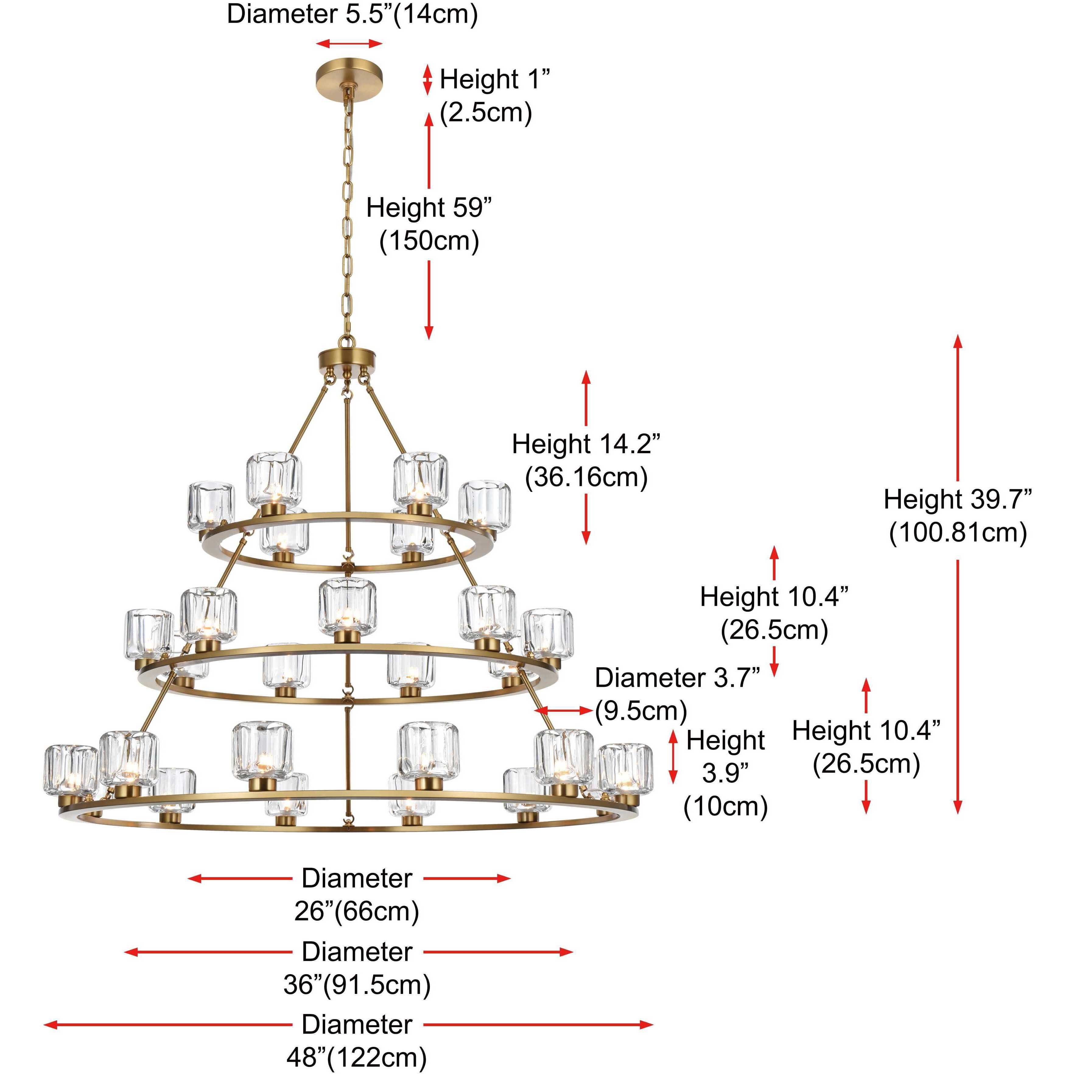Cadence 27 Light 48 inch Satin Gold Chandelier Ceiling Light