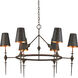 Anselm 6 Light 39.5 inch Verde Bronze/Contemporary Gold Chandelier Ceiling Light
