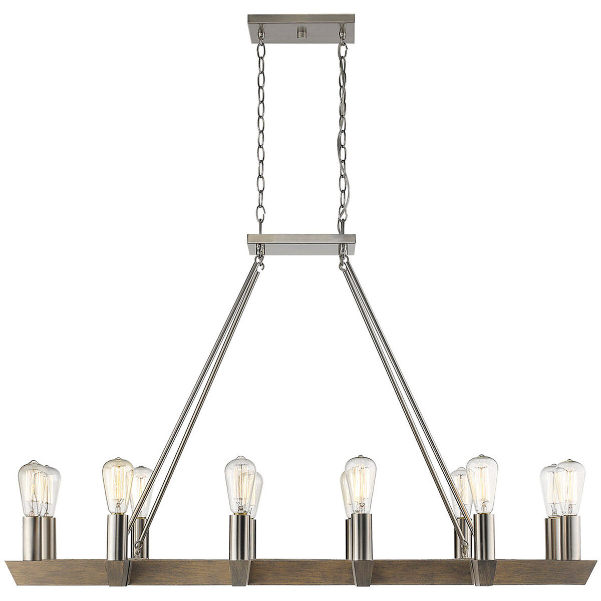 Finnick 12 Light 48 inch Satin Nickel Chandelier Ceiling Light