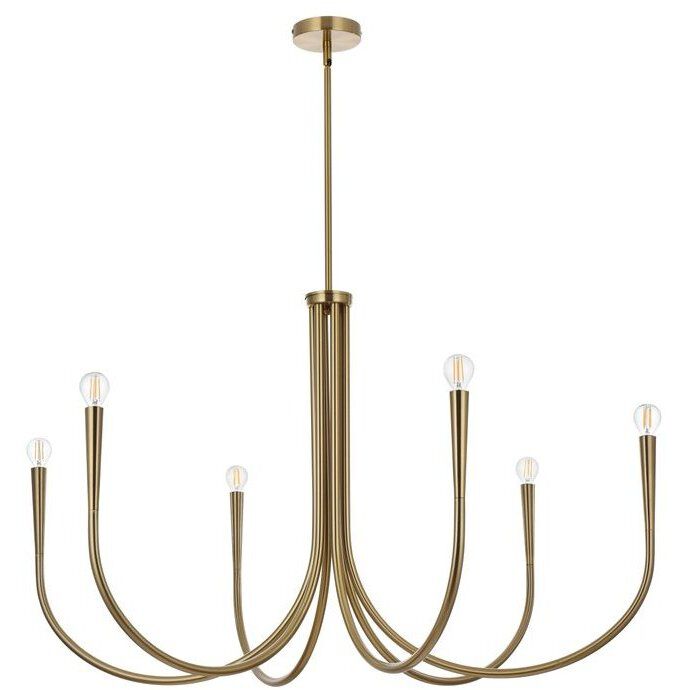 Layne 6 Light 42 inch Gold Chandelier Ceiling Light