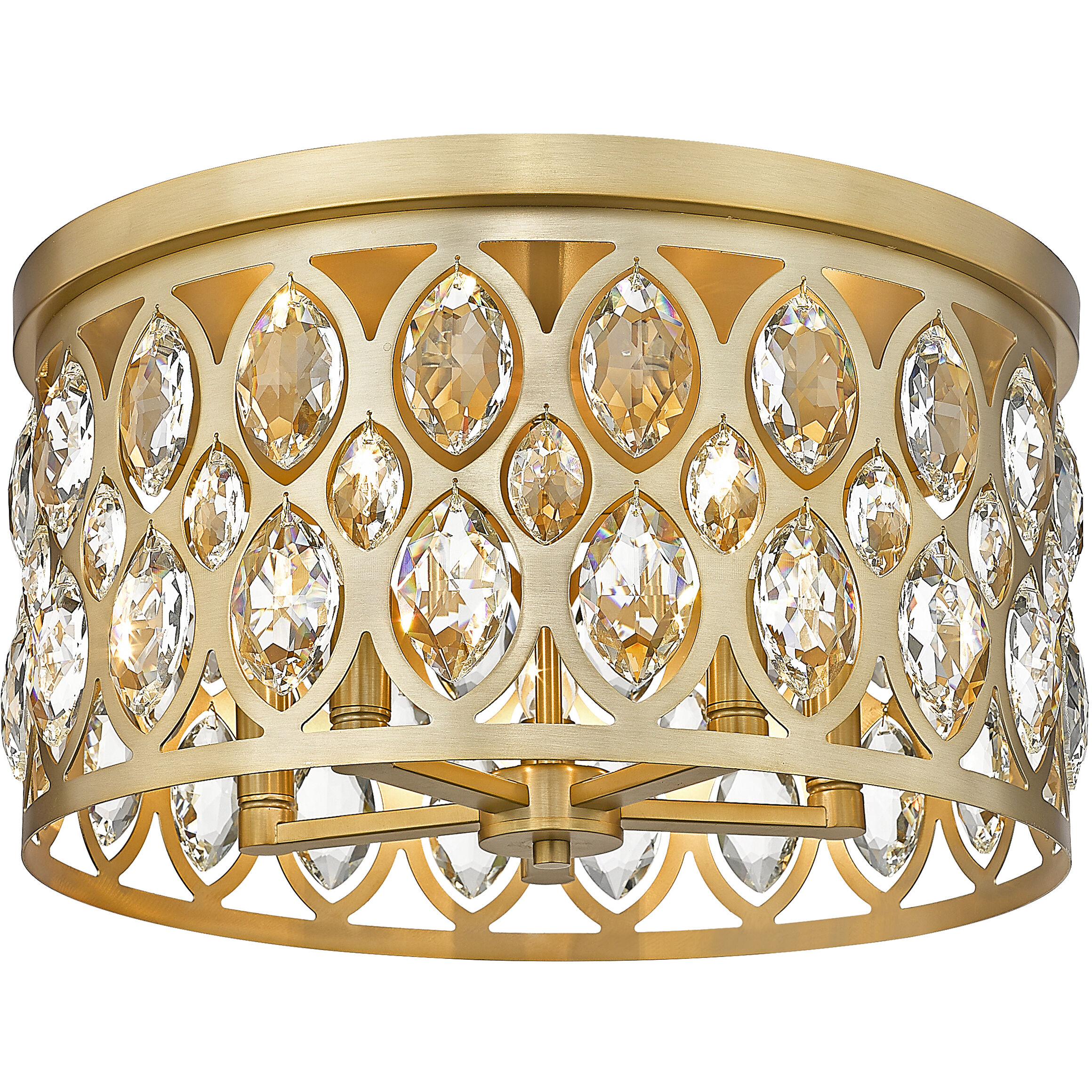 Dealey 5 Light 18 inch Heirloom Brass Flush Mount Ceiling Light