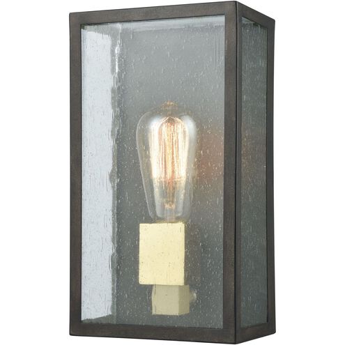 McKenzie 1 Light 11 inch Blackened Bronze with Brushed Brass Outdoor Wall Sconce