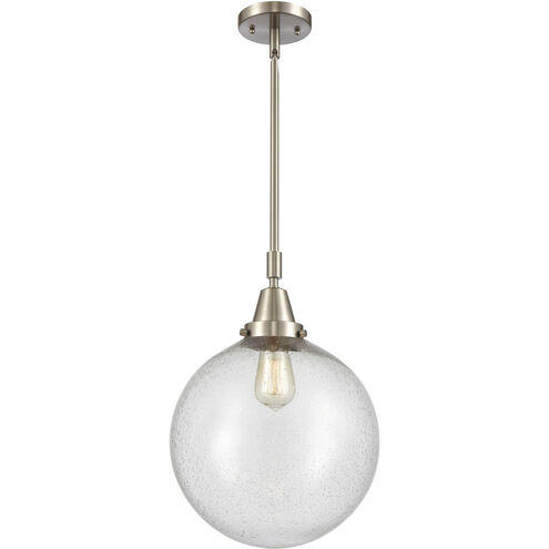Franklin Restoration Beacon 1 Light 12 inch Brushed Satin Nickel Mini Pendant Ceiling Light in Seedy Glass