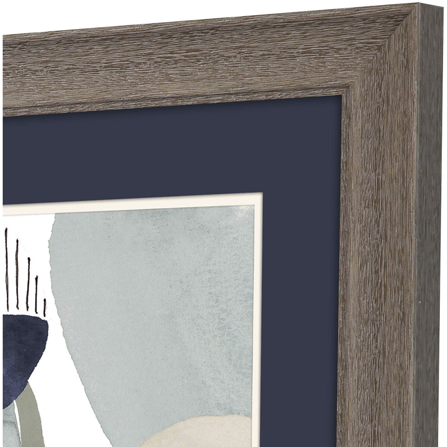 Abstract Blue and Orange and Gray Framed Art, Propac