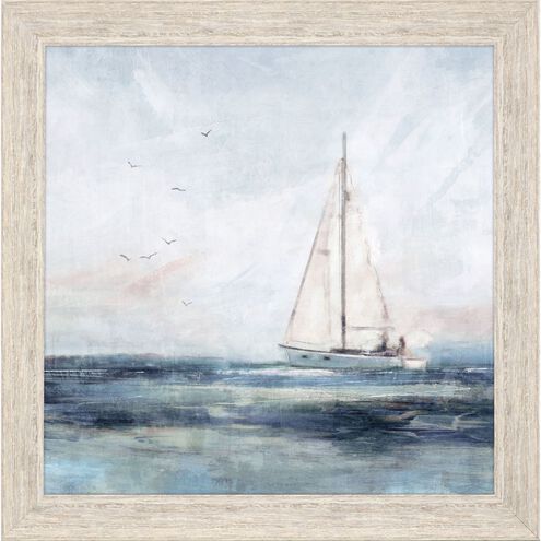 Waterside Collection Distressed Whitewash Framed Art