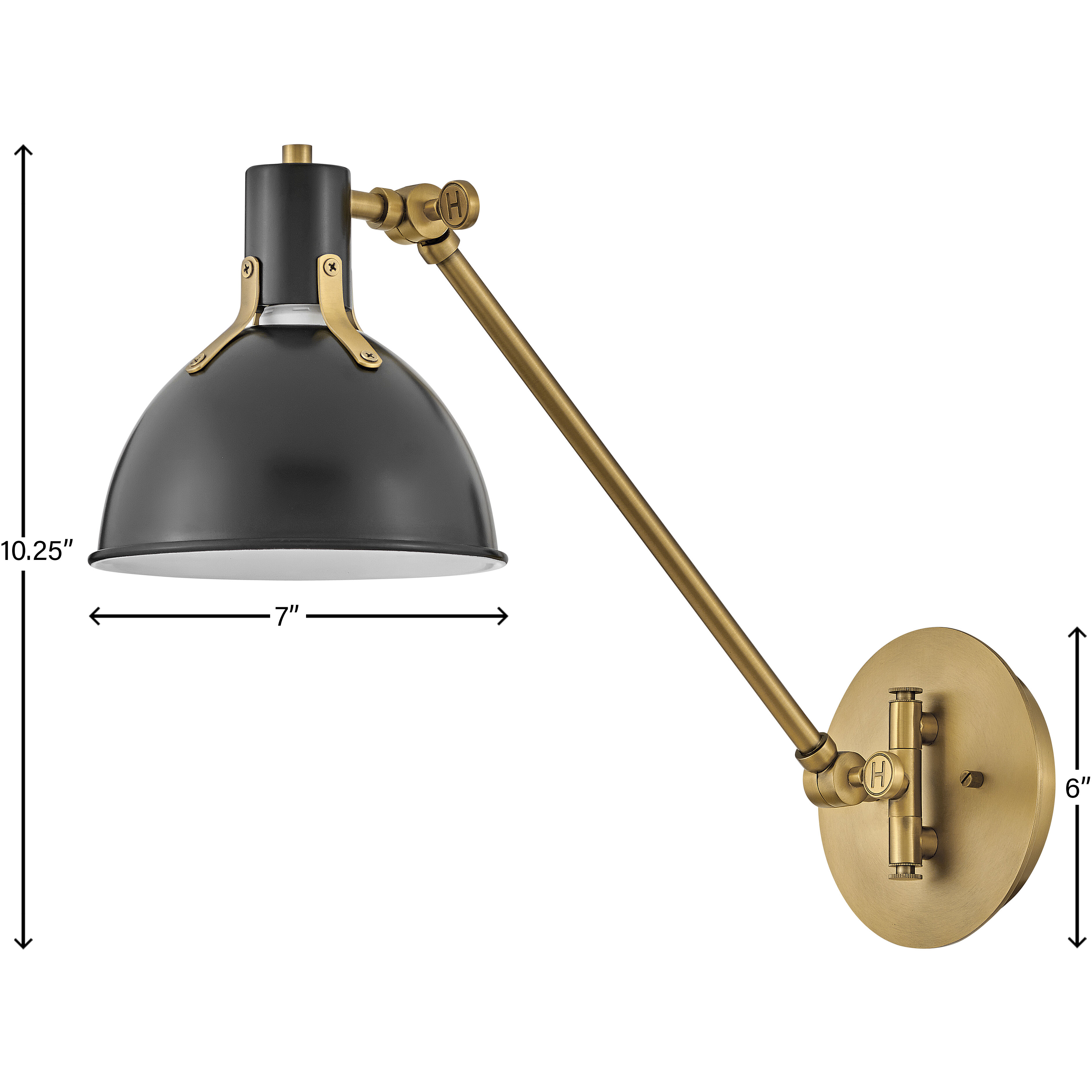 Argo 1 Light 7 inch Satin Black with Lacquered Brass Indoor Wall Sconce Wall Light