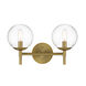 Auresa 2 Light 16 inch Soft Brass Bath Light Wall Light