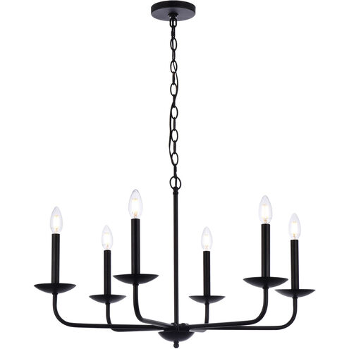Cohen 6 Light 30 inch Black Pendant Ceiling Light