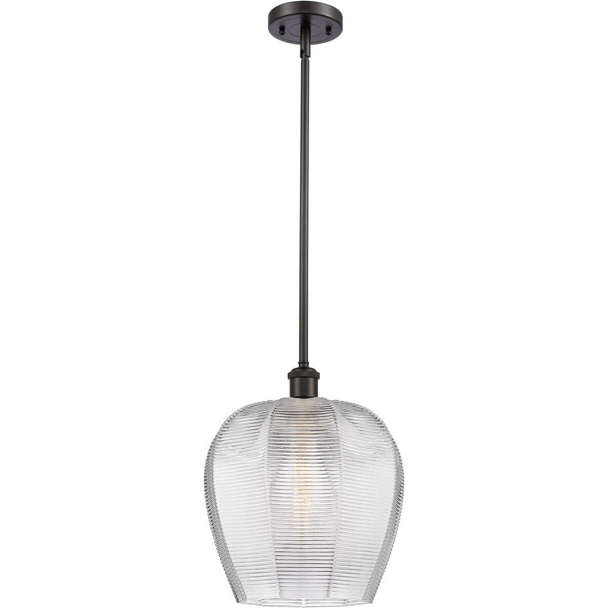 Ballston Norfolk 1 Light 12 inch Oil Rubbed Bronze Mini Pendant Ceiling Light in Clear Glass