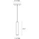 Micro Tube LED 2 inch Satin Black Pendant Ceiling Light 