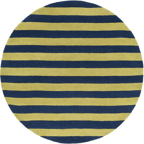 Cosmopolitan 96 X 96 inch Lime, Dark Blue Rug