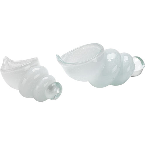 Ariel White Glass Shells, Set of 2