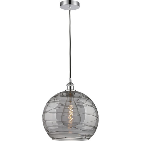 Edison Athens Deco Swirl 1 Light 13.75 inch Polished Chrome Cord Hung Pendant Ceiling Light