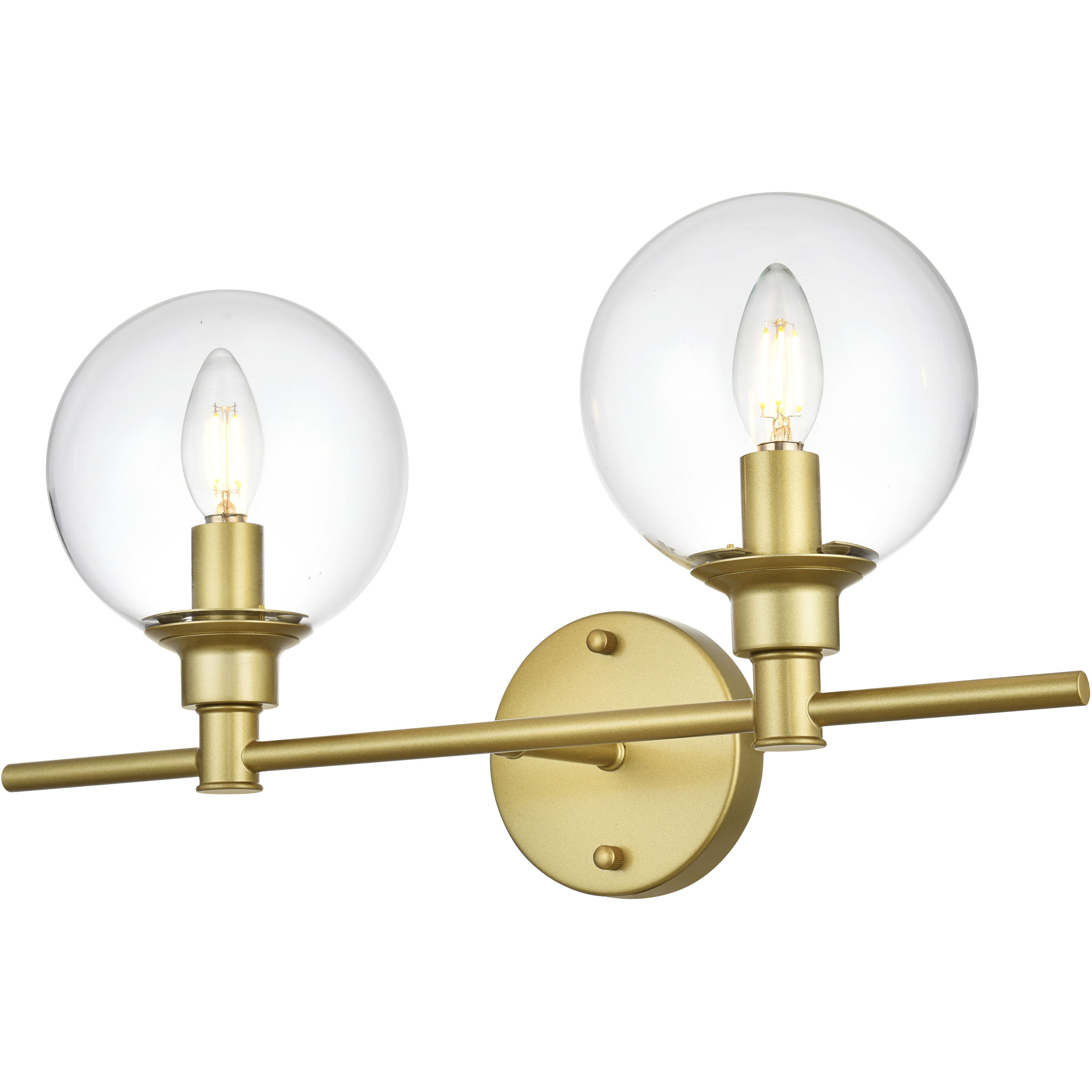 Jaelynn 2 Light 19 inch Brass Bath Sconce Wall Light