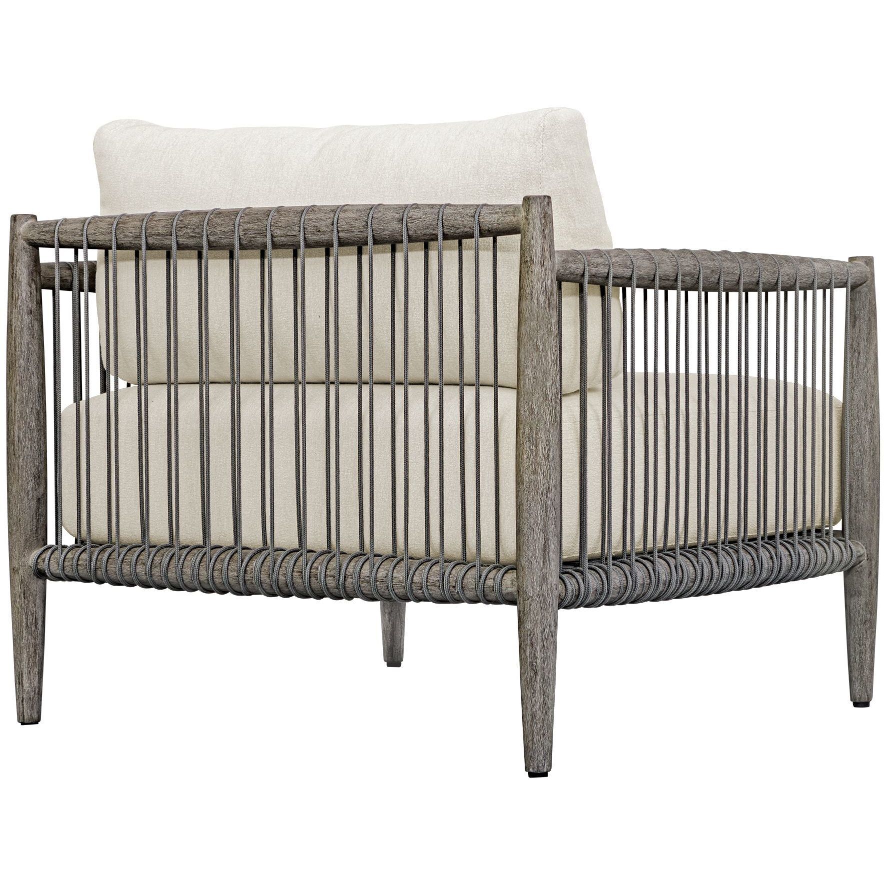 Borneo Weathered Dark Gray and Oyster White Outdoor Lounge Chair