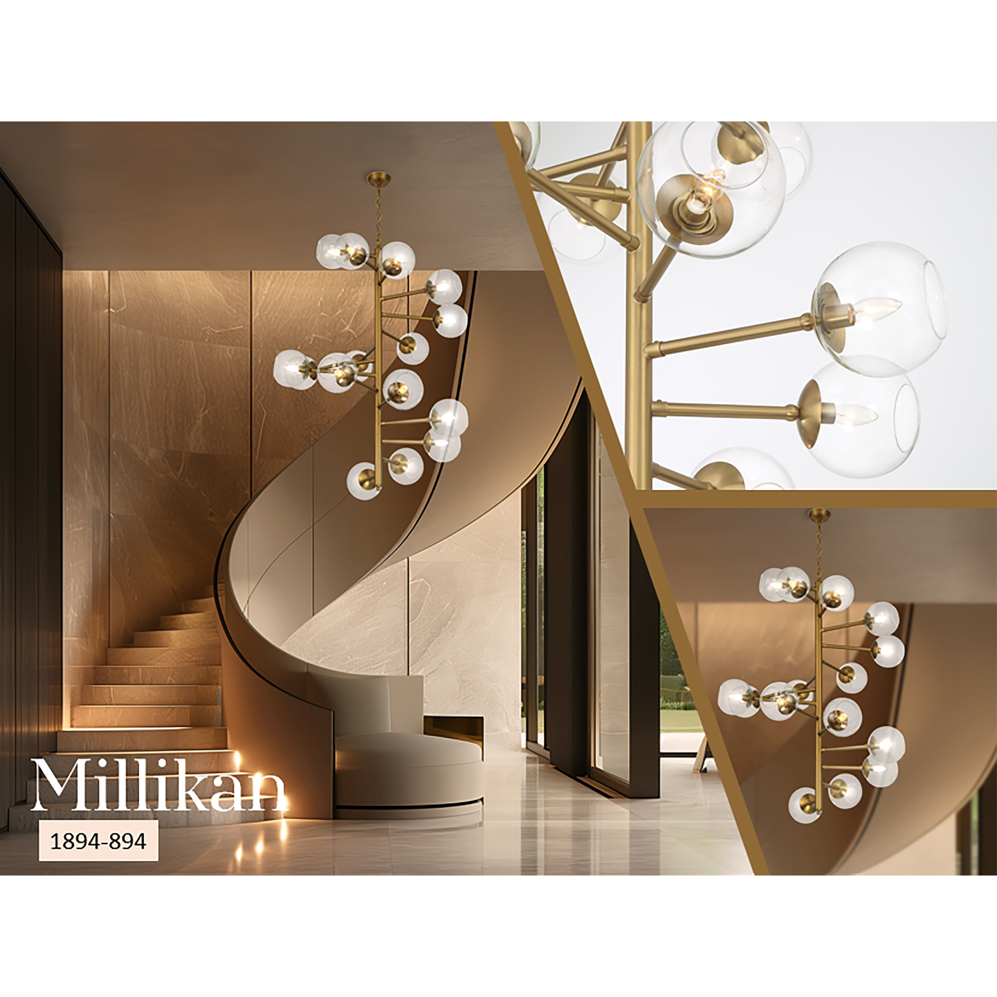 Millikan 15 Light 38.75 inch Signature Brass Pendant Ceiling Light