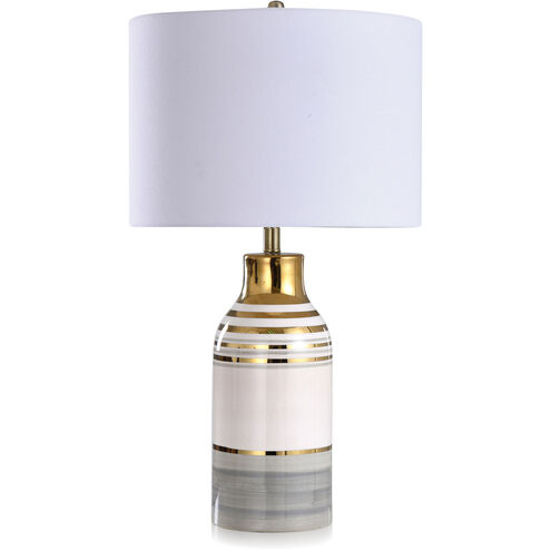 Cameron 30 inch 150.00 watt Grey and White and Gold Table Lamp Portable Light