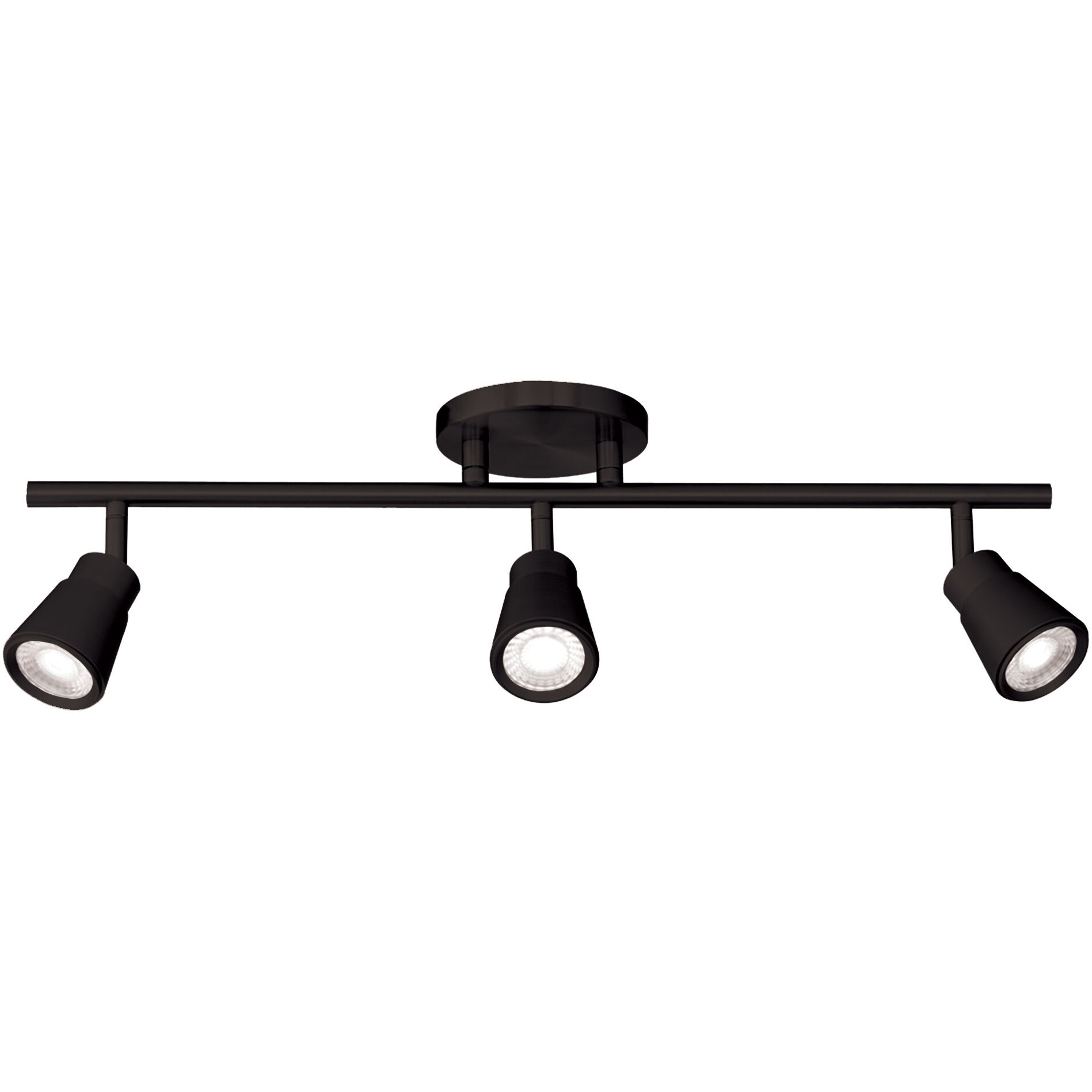 Solo 3 Light 120 Black Fixed Rail Ceiling Light, WAC Limited