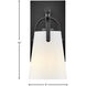 Foster 1 Light 6.5 inch Black Bath Light Wall Light in Etched Opal