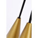 Casen 6 Light 32 inch Black and Brass Pendant Ceiling Light