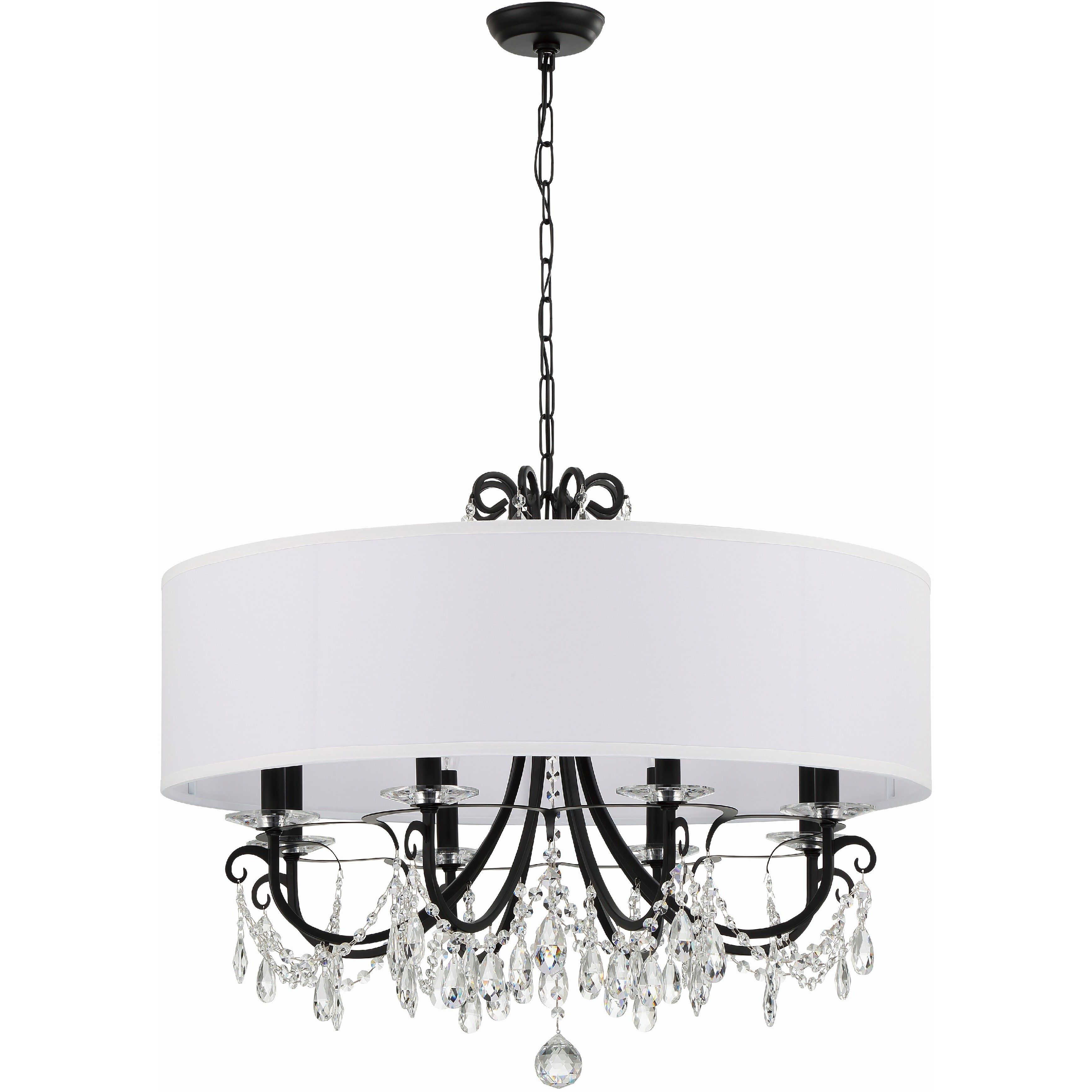 Othello 8 Light 32 inch Matte Black Chandelier Ceiling Light
