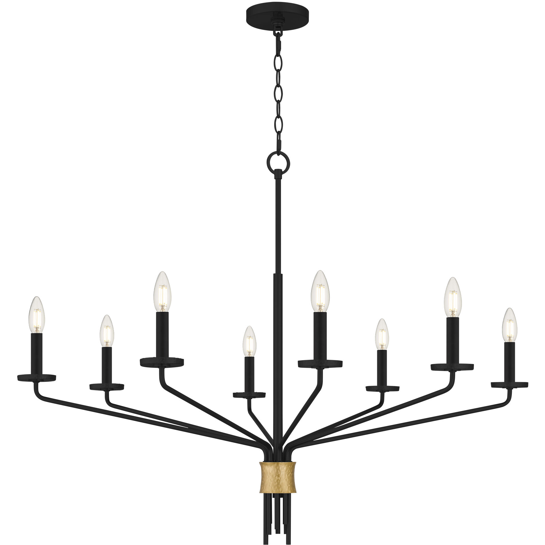 Alexander 8 Light 40 inch Matte Black Chandelier Ceiling Light