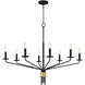 Alexander 8 Light 40 inch Matte Black Chandelier Ceiling Light