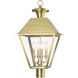 Wentworth 4 Light 28 inch Natural Brass Outdoor Extra Post Top Lantern, Extra Large